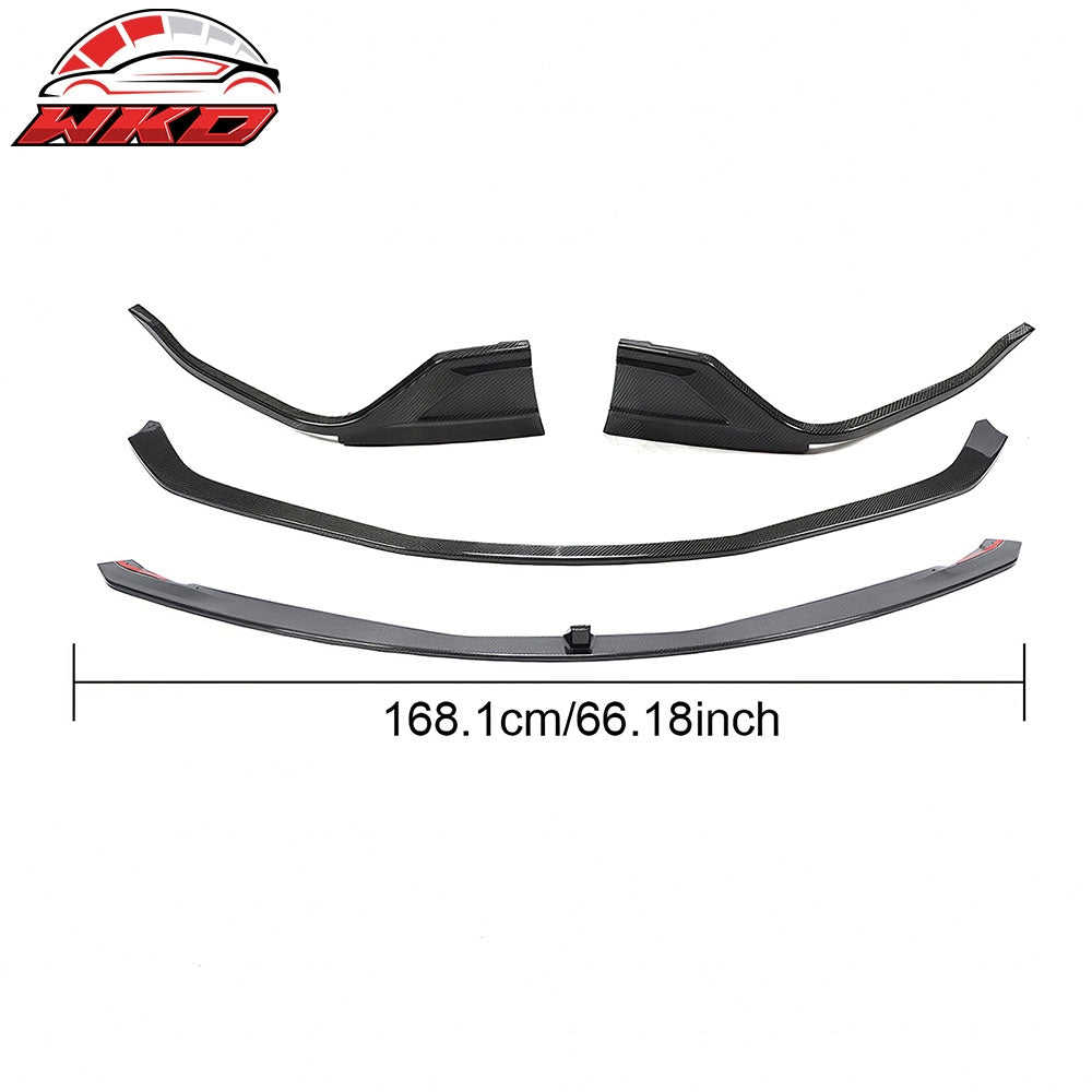 Fits 20-25 Toyota GR Supra A90 A91 MZ Speed 4PCS Front Bumper Lip Carbon Fiber