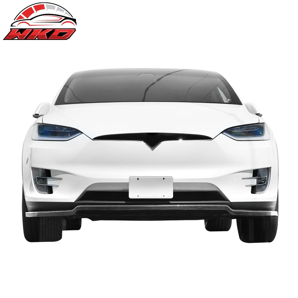 Fits 16-20 Tesla Model X Carbon Fiber MX Style Front Bumper Lip Spoiler Splitter