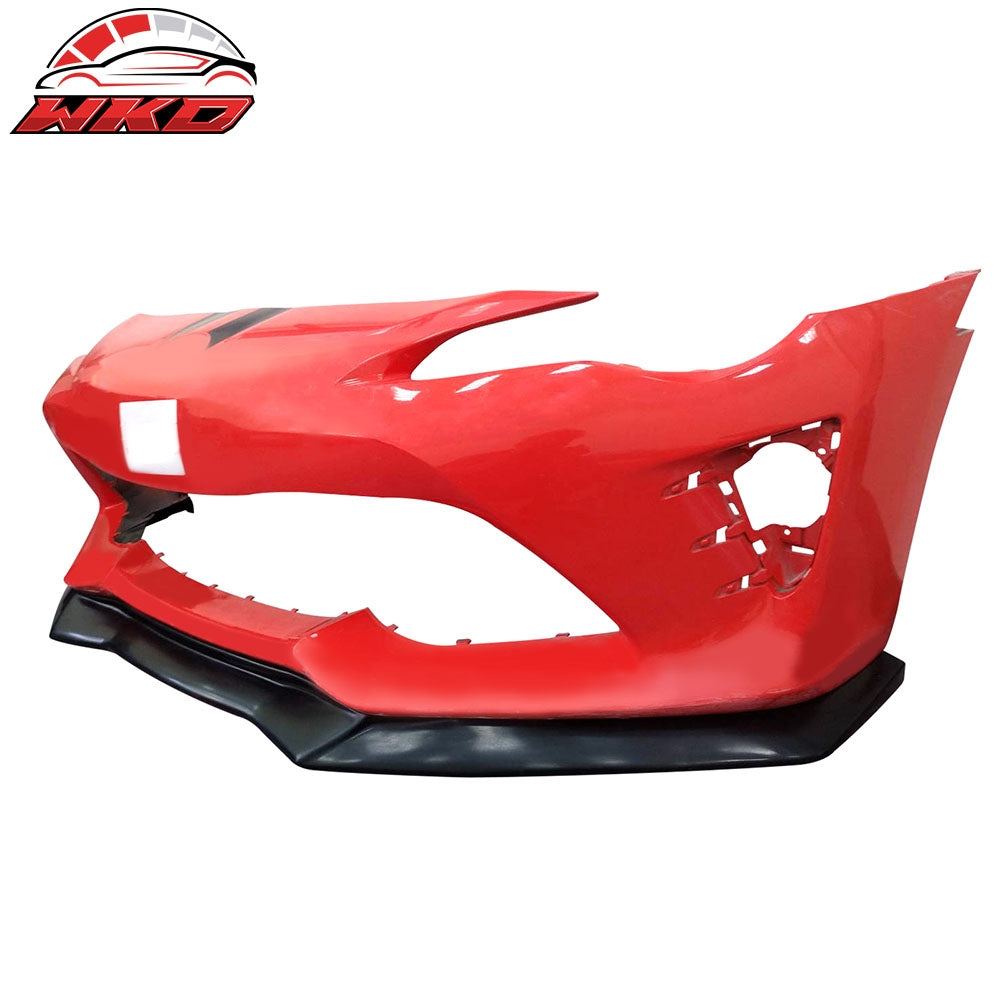 Fits 17-20 Toyota 86 GTS Style PU Front Bumper Lip Bottom Spoiler Unpainted