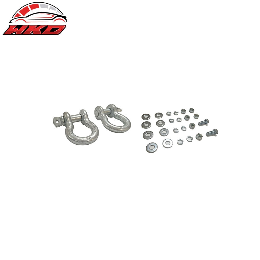 Fits 07-17 Jeep Wrangler JK Steel Front Bumper Guard W/ Winch Plate D-Ring