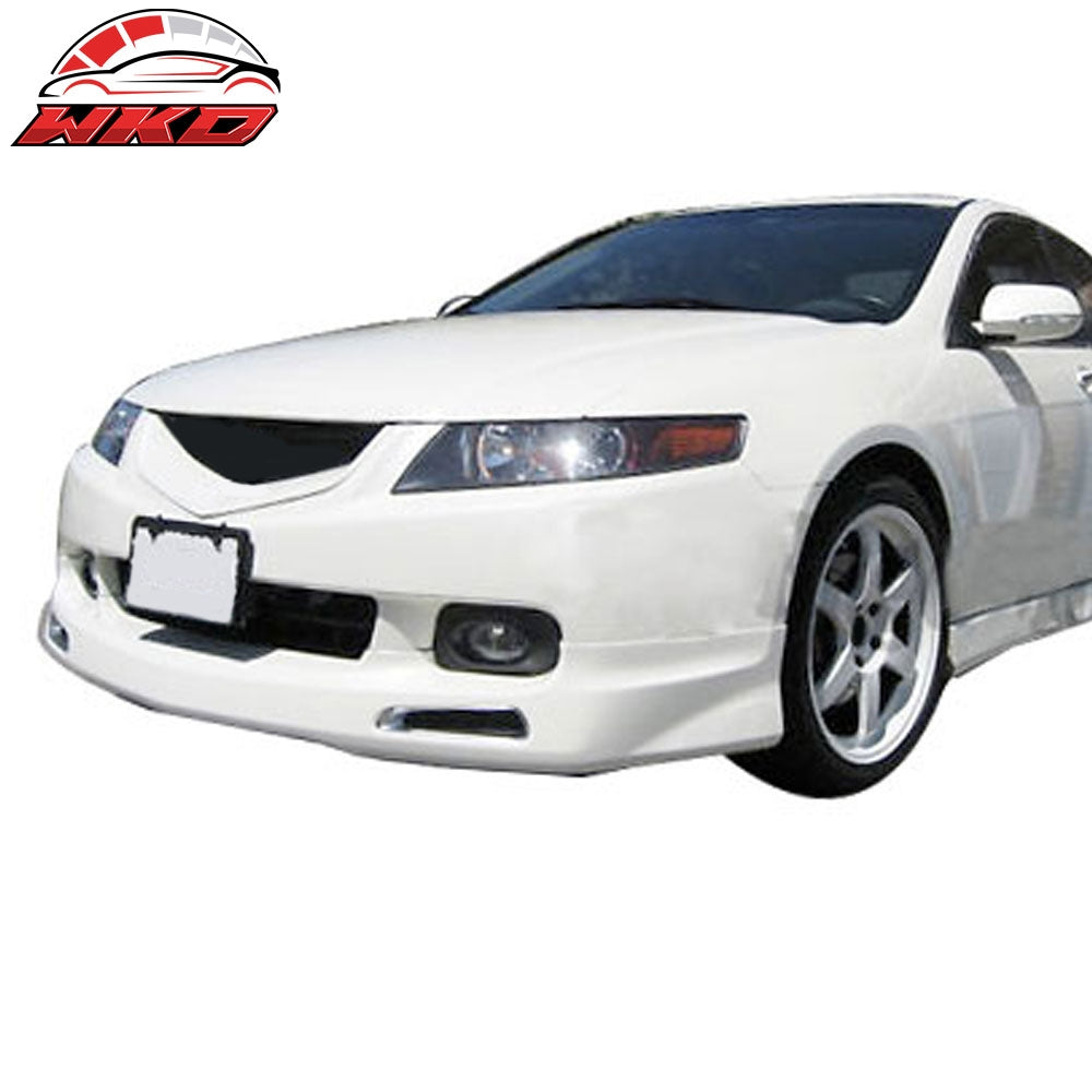 Fits 04-05 Acura TSX JDM Style Front Bumper Lip Spoiler Unpainted Black PU