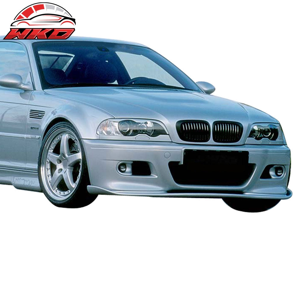 Fits 01-06 BMW E46 M3 H Style Front Bumper Lip Spoiler Splitter Kit PU Unpainted