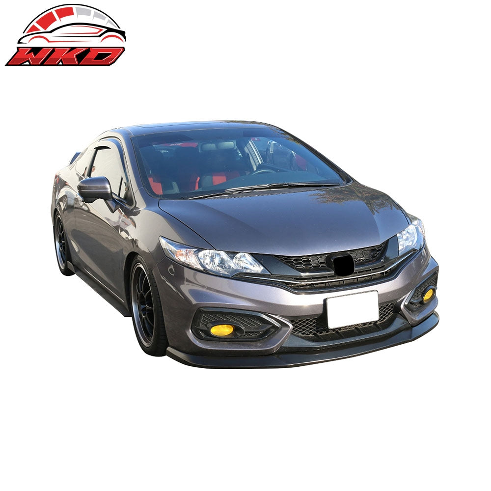 Fits 14-15 Honda Civic 2DR Coupe Front Bumper Lip Splitter Spoiler Unpainted PU