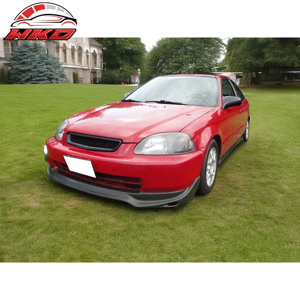 Fits 96-98 Honda Civic Jun Style Front Bumper Lip Chin Spoiler Kit PU Unpainted