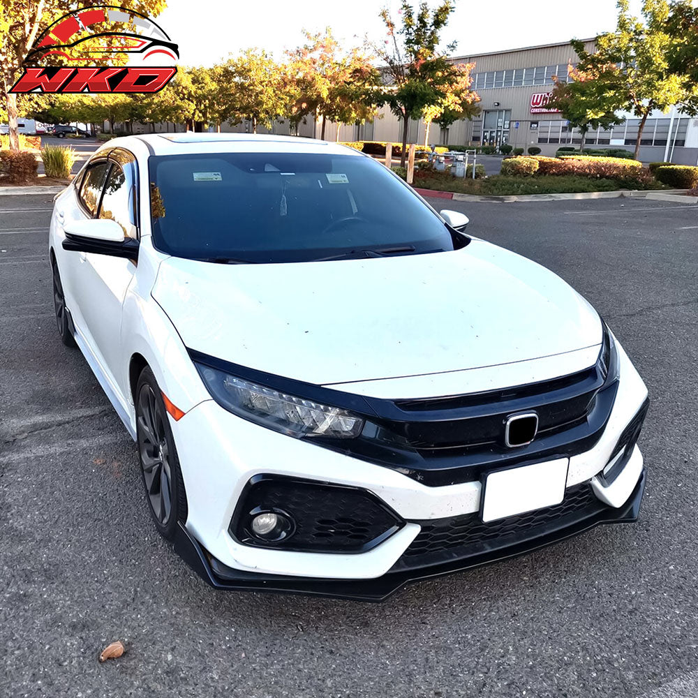 Fits 17-21 Honda Civic Si & Hatchback CS Style Front Bumper Lip Kit Unpainted PU