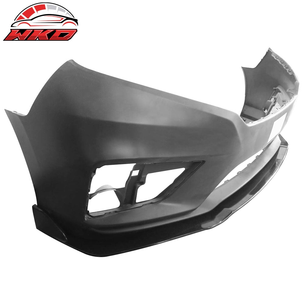 Fits 18-20 Honda Odyssey STL Style Front Bumper Lip Spoiler Unpainted Black PU