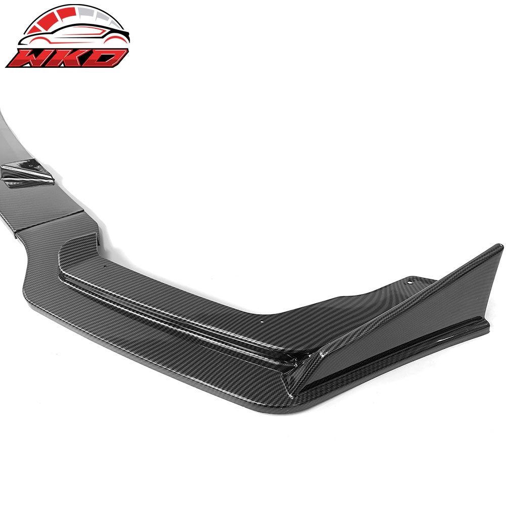 Fits 14-17 Infiniti Q50 Sport Model Only Carbon Fiber Print 3PC Front Bumper Lip