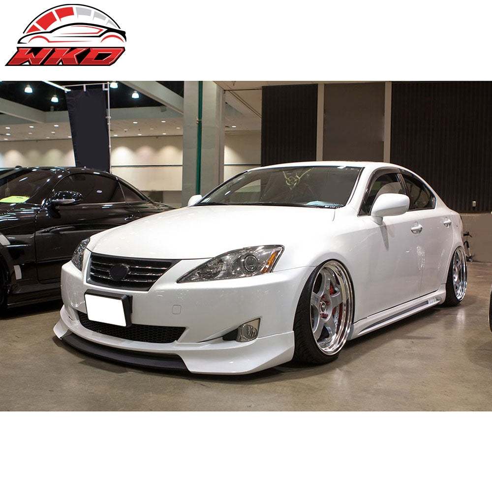 Fits 09-10 Lexus IS250 IS350 JP F-Sport Style Front Bumper Lip Spoiler Black PU