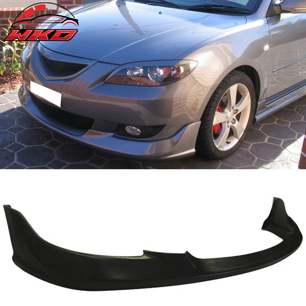 Fits 04-06 Mazda 3 (i Sedan 4-Door Only) K Style Front Bumper Lip PU Unpainted