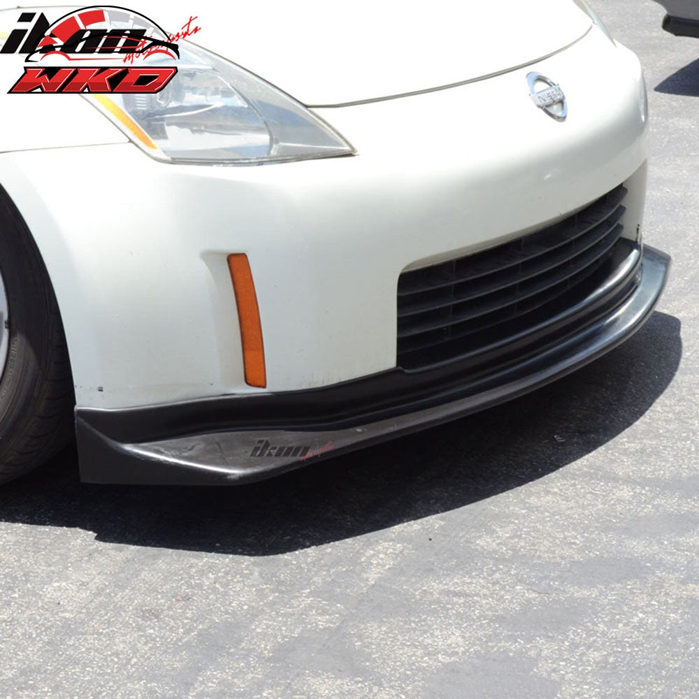 Fits 03-05 Nissan 350Z NS N Style Unpainted Black Front Bumper Lip Spoiler PU