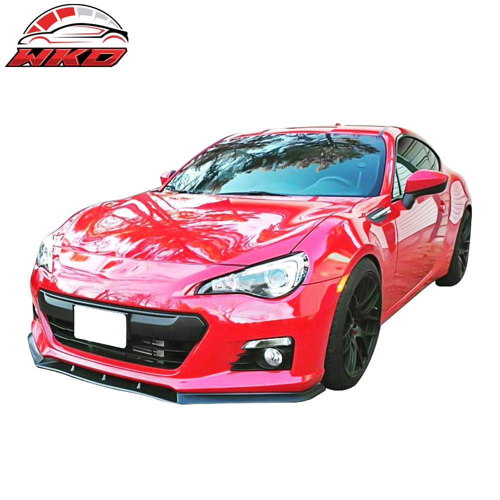 Fits 13-16 Subaru BRZ IKON V3 Style Front Bumper Lip Spoiler Unpainted Black PU