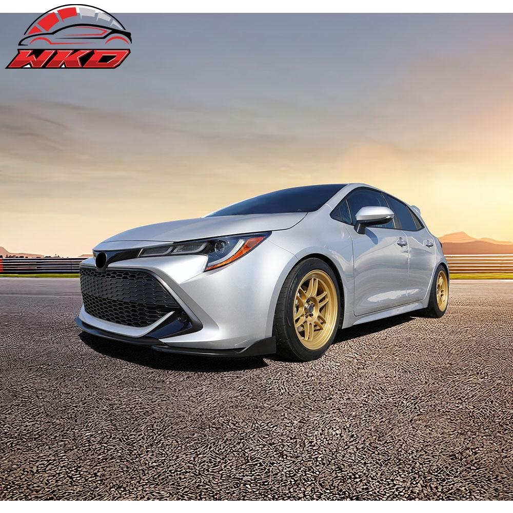 Fits 19-22 Toyota Corolla Hatchback TS Style Front Bumper Lip Chin Spoiler - PU