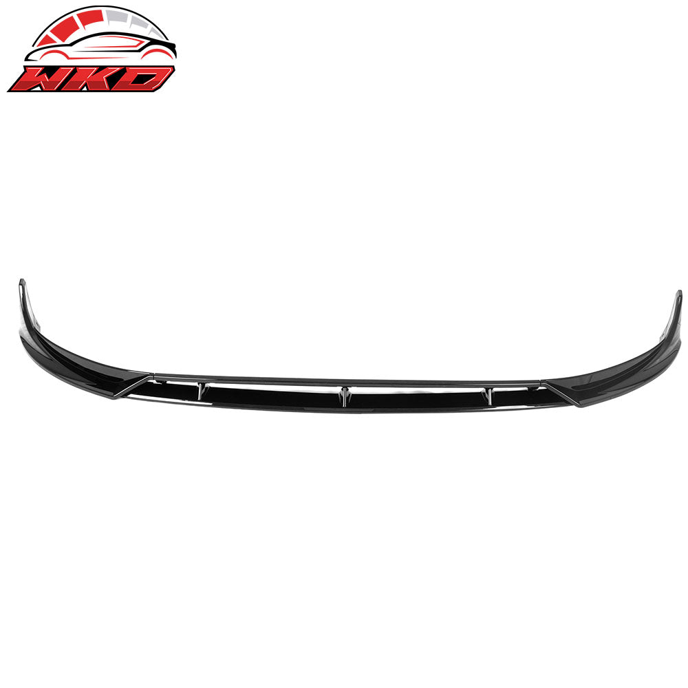 Fits 25-26 Tesla Model Y Juniper Front Bumper Lip 4PC Gloss Black Car Spoiler