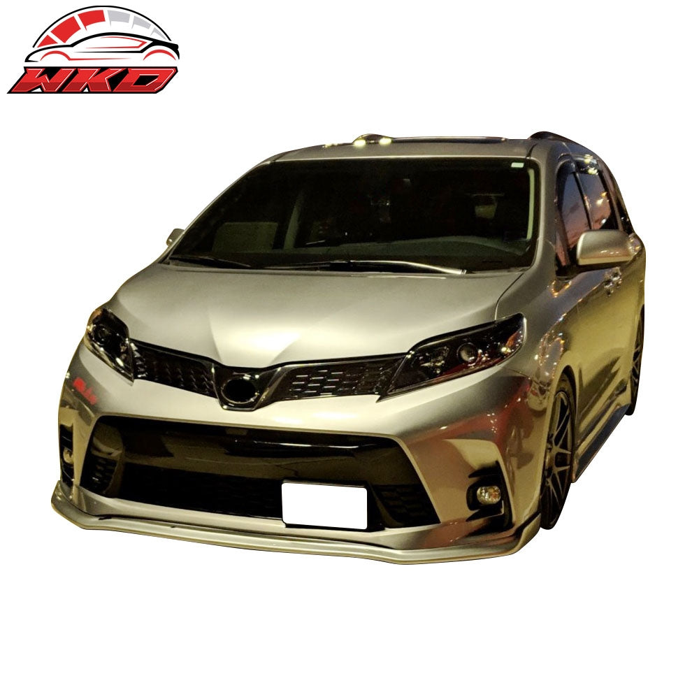 Fits 18-20 Toyota Sienna XL30 CK Style Front Bumper Lip Spoiler Unpainted PU