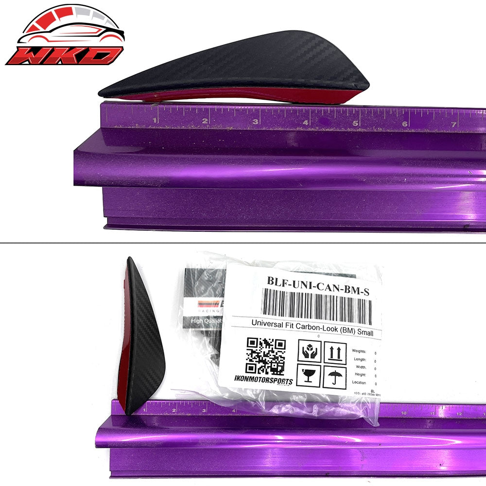 Universal Fitment Black Carbon Fiber Print Front Bumper Lip Splitter Canards Fin