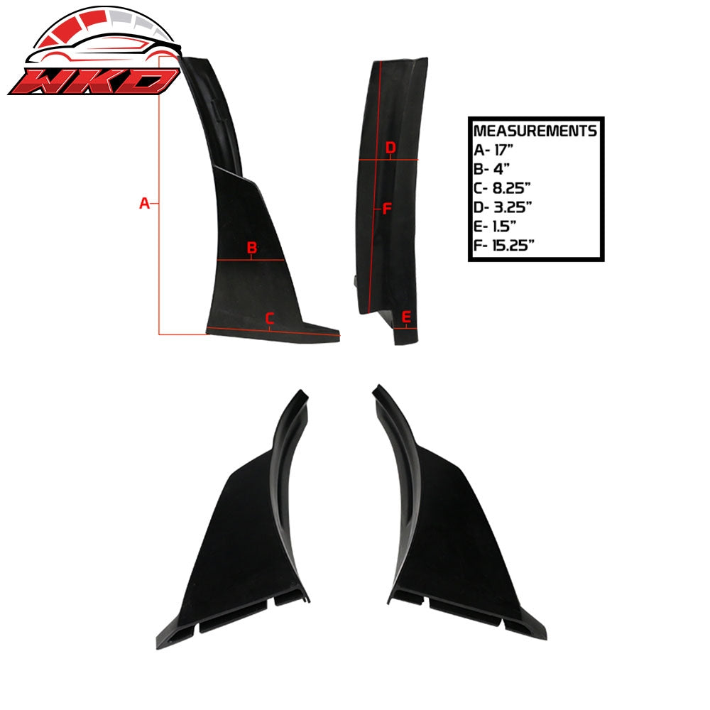 Universal IKON Style 2PCS Front Bumper Lip Splitter Corner Winglets Canard PU