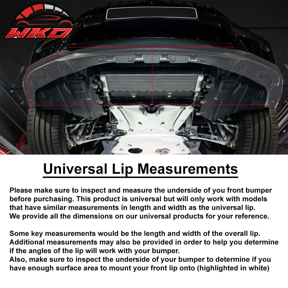 2PC Type 4 Quick Lip Universal Front Bumper Lip Chin Spoiler Splitter 18X6.5" PU