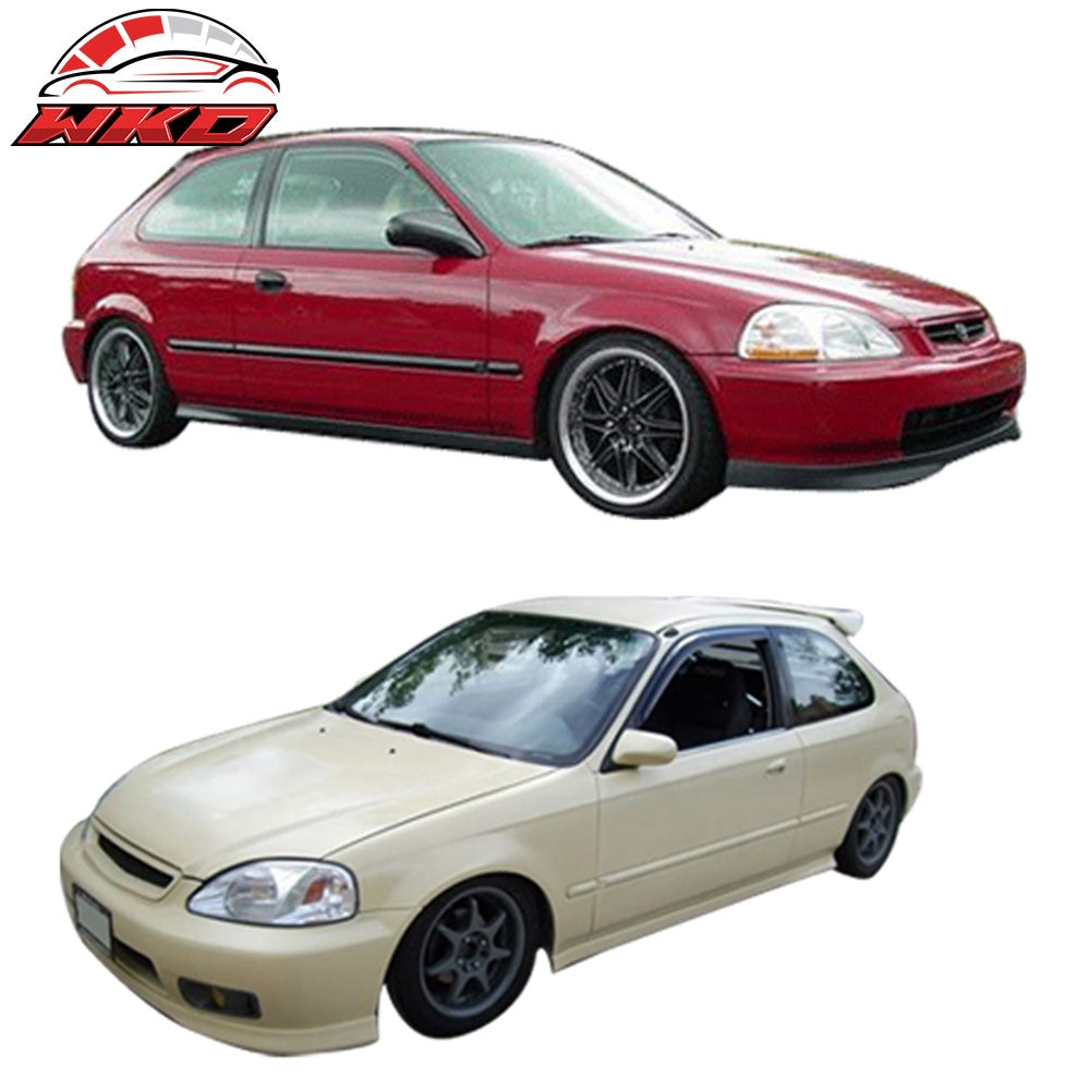 Fits 96-98 Honda Civic Hatchback Type R Front Bumper Lip PP + 2PCS Window Visors