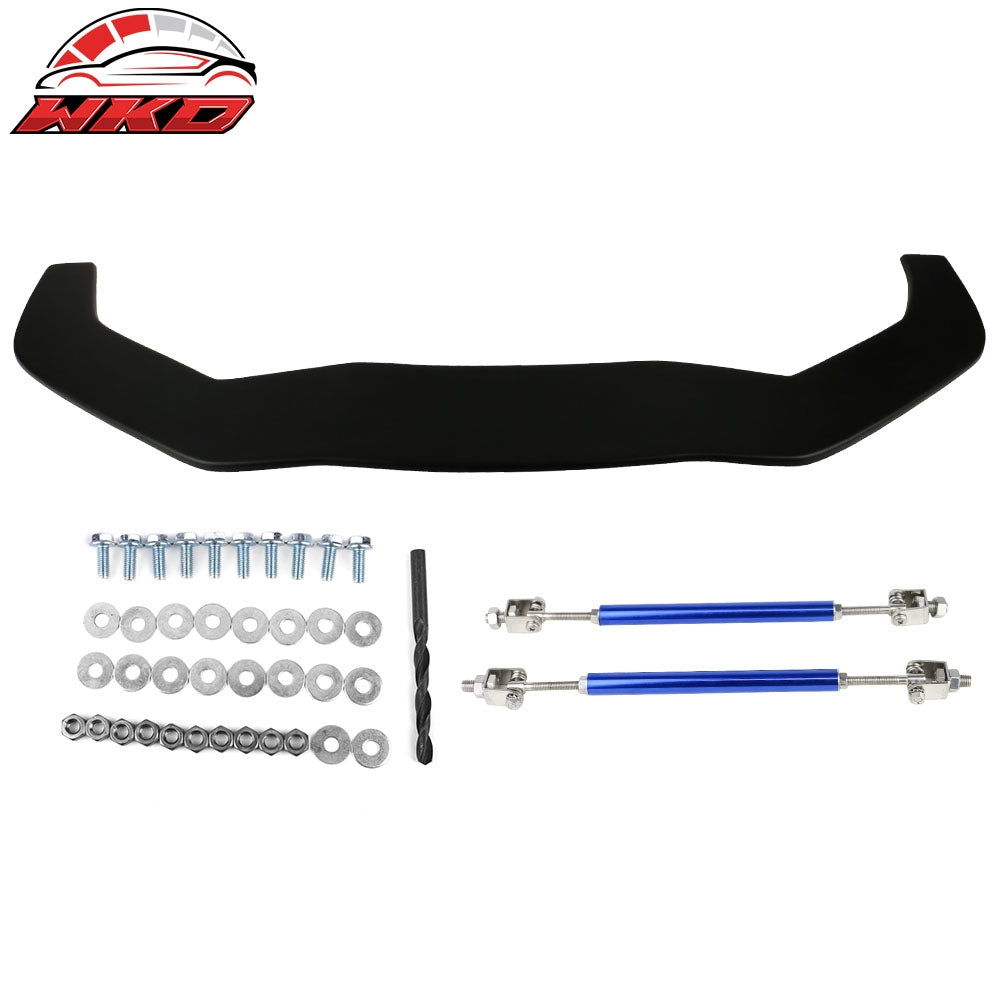 Fits 13-20 Toyota 86 Front Splitter w/ Hardware Matte Black - PP & Blue Rods