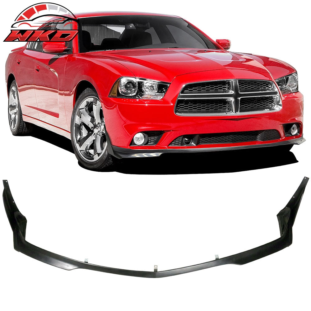 Fits 11-14 Dodge Charger RA Style Front Bumper Lip Splitters + Winglets PU