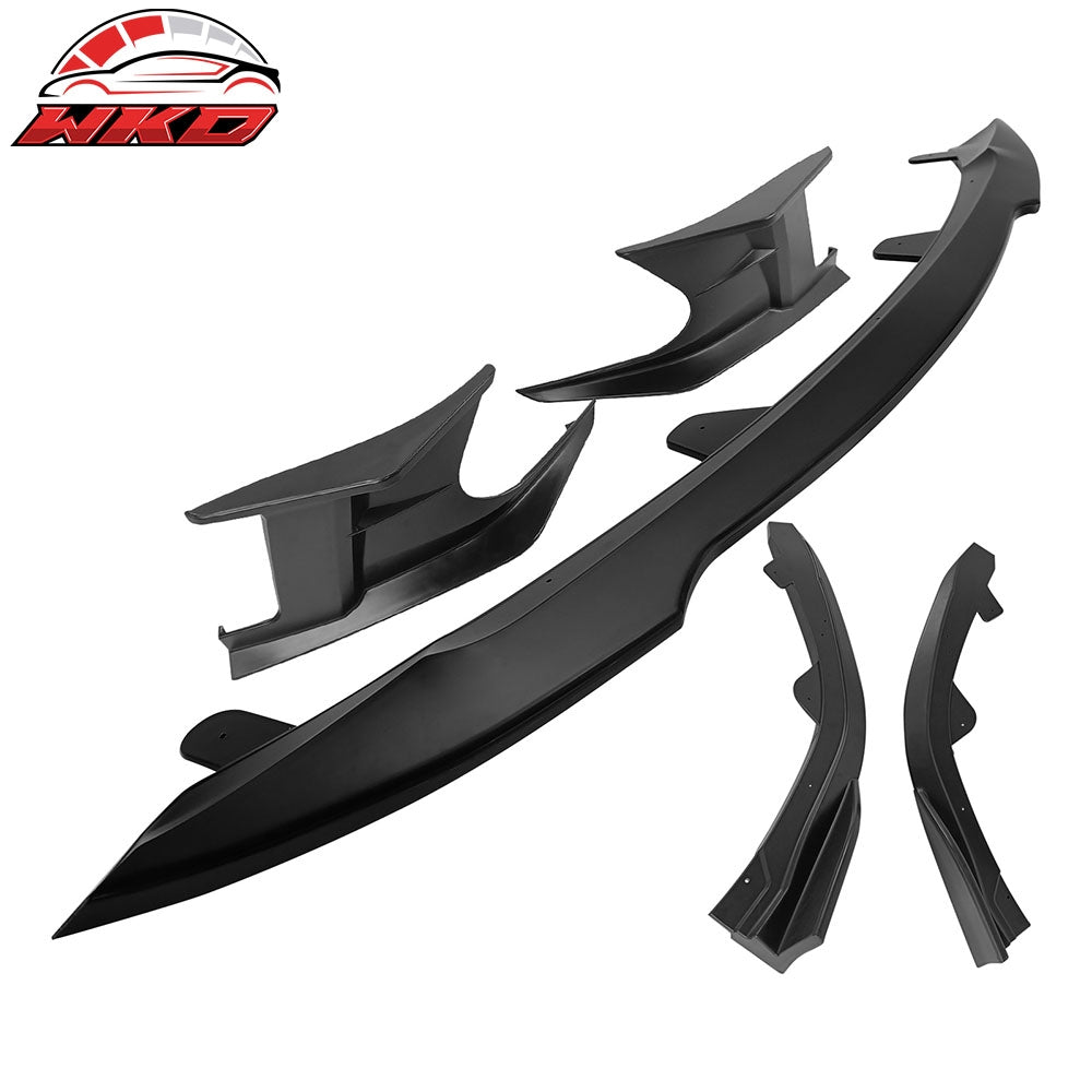 Fits 23-25 Toyota Corolla Auris 3PC Front Bumper Lip 2PC Side Canard Matte Black