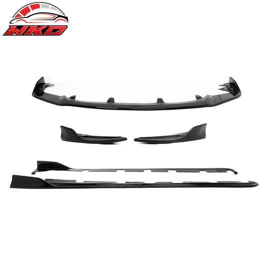 For 17-20 Lexus IS Artisan Style Front Lip& Rear Aprons& Side Skirts Gloss Black
