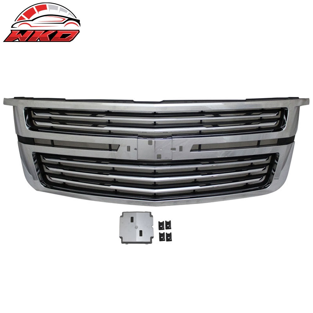 Fits 15-20 Chevy Tahoe LTZ Style Front Upper Factory Grill Grille Chrome