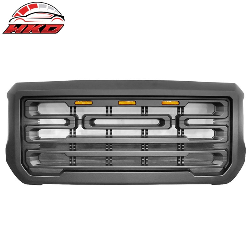 Fits 15-19 GMC Sierra 2500 3500 Front Bumper Grille W/Signal Light Matte Black