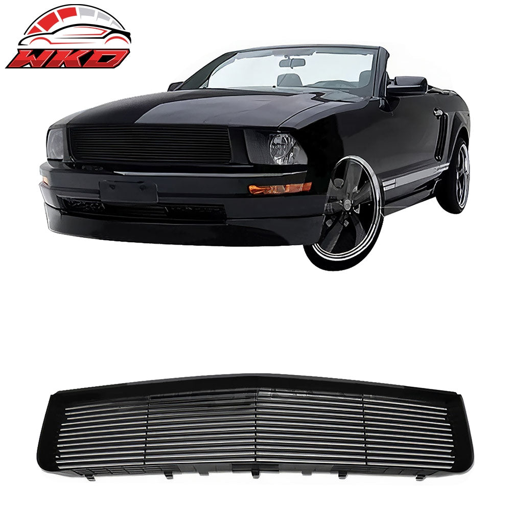 Fits 2005-2009 Ford Mustang V6 LX Front Bumper Mesh Grille Grill Trim Black 1PC