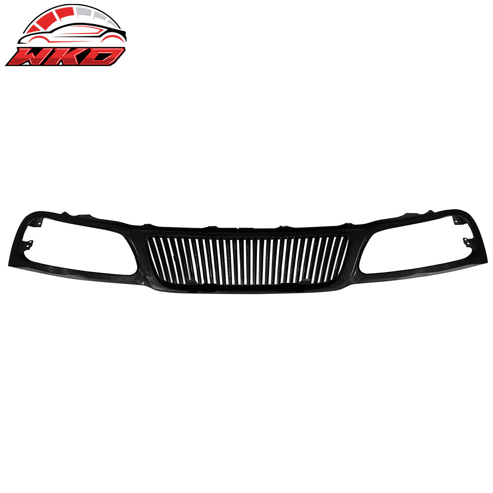 Fits 99-03 Ford F-150 Vertical Style Black ABS Front Insert Upper Mesh Grille