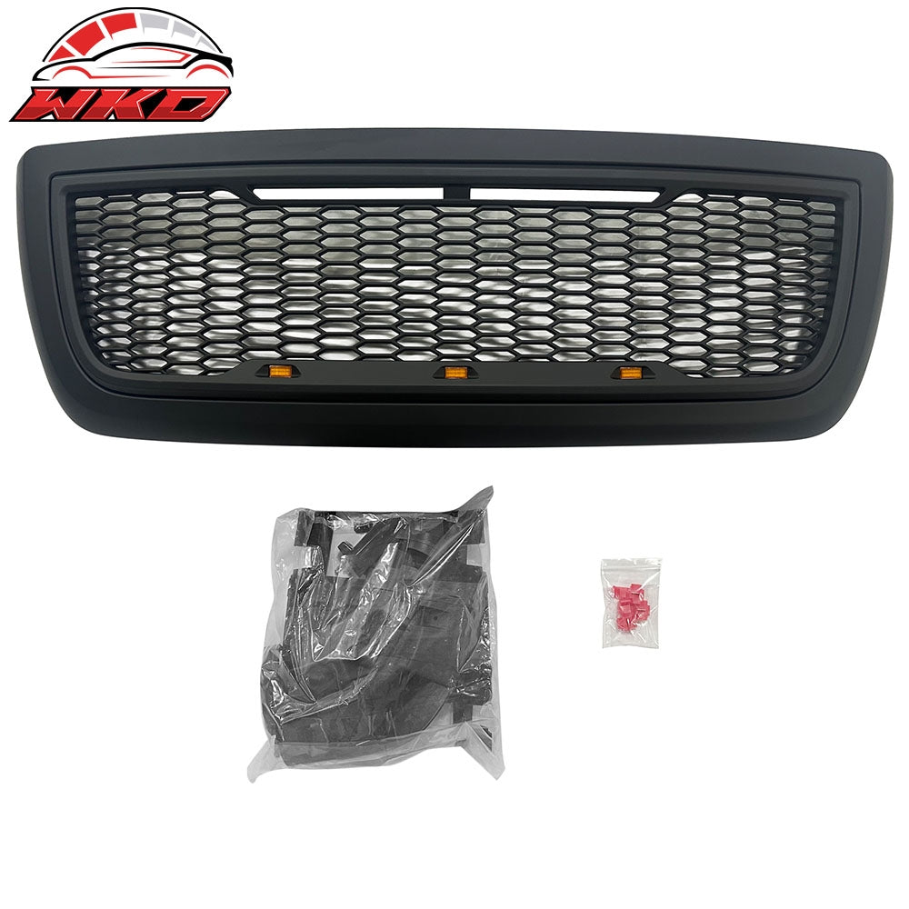 Fits 10-18 Dodge Ram 2500 Raptor Inspired Style Grille Matte Black w/ Amber LED