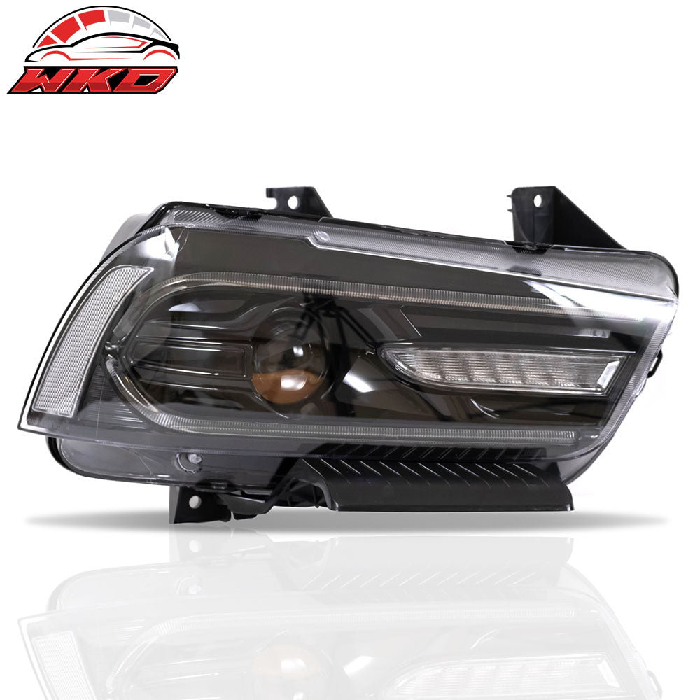 Fits 11-14 Dodge Charger Projector DRL LED Headlights Lamps w/ 8 Colors Pair