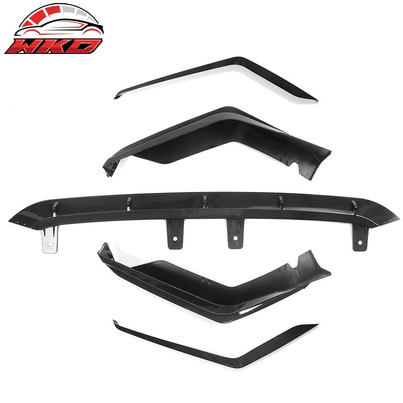 Fits 22-24 Honda Civic 11th Gen IKON 3PCS Front Bumper Lip PP Carbon Fiber Print