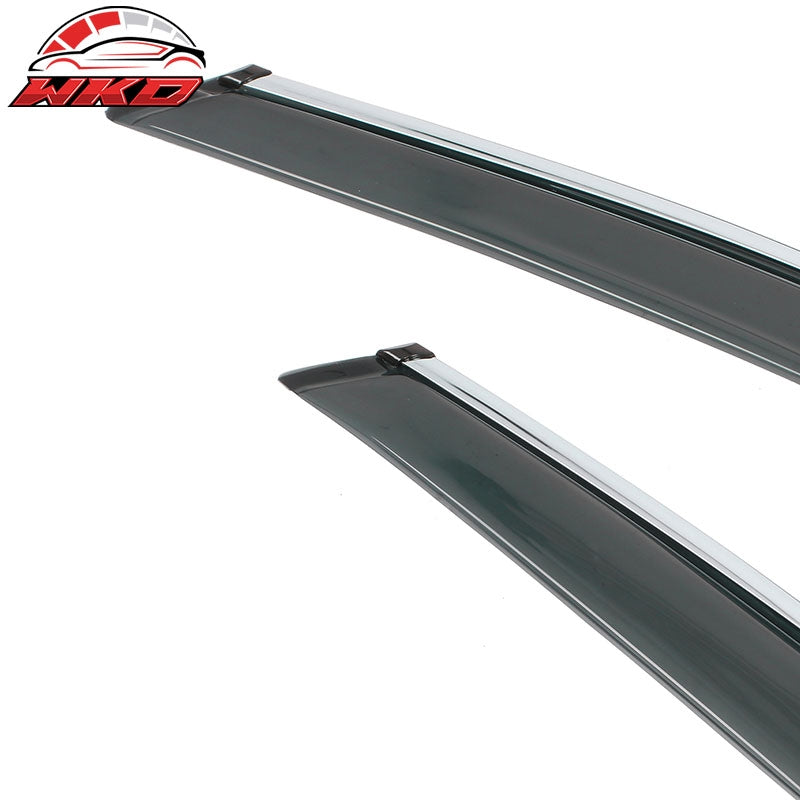 Fits 22-26 Honda Civic Sedan 4DR Acrylic Tape-on Window Visors With Chrome 4PCS