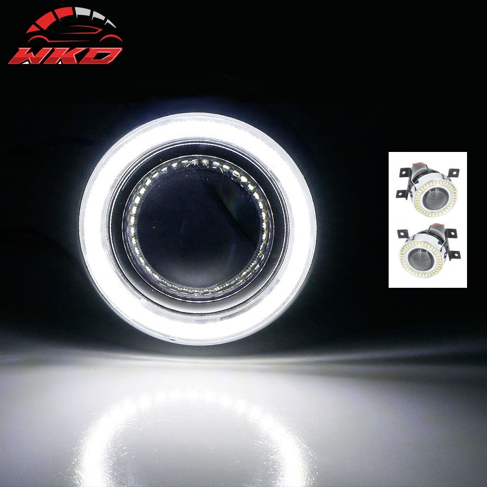 Fits 16-20 Honda Civic LED Halo Angel Eyes Projector Fog Lights Direct Fit 2PC