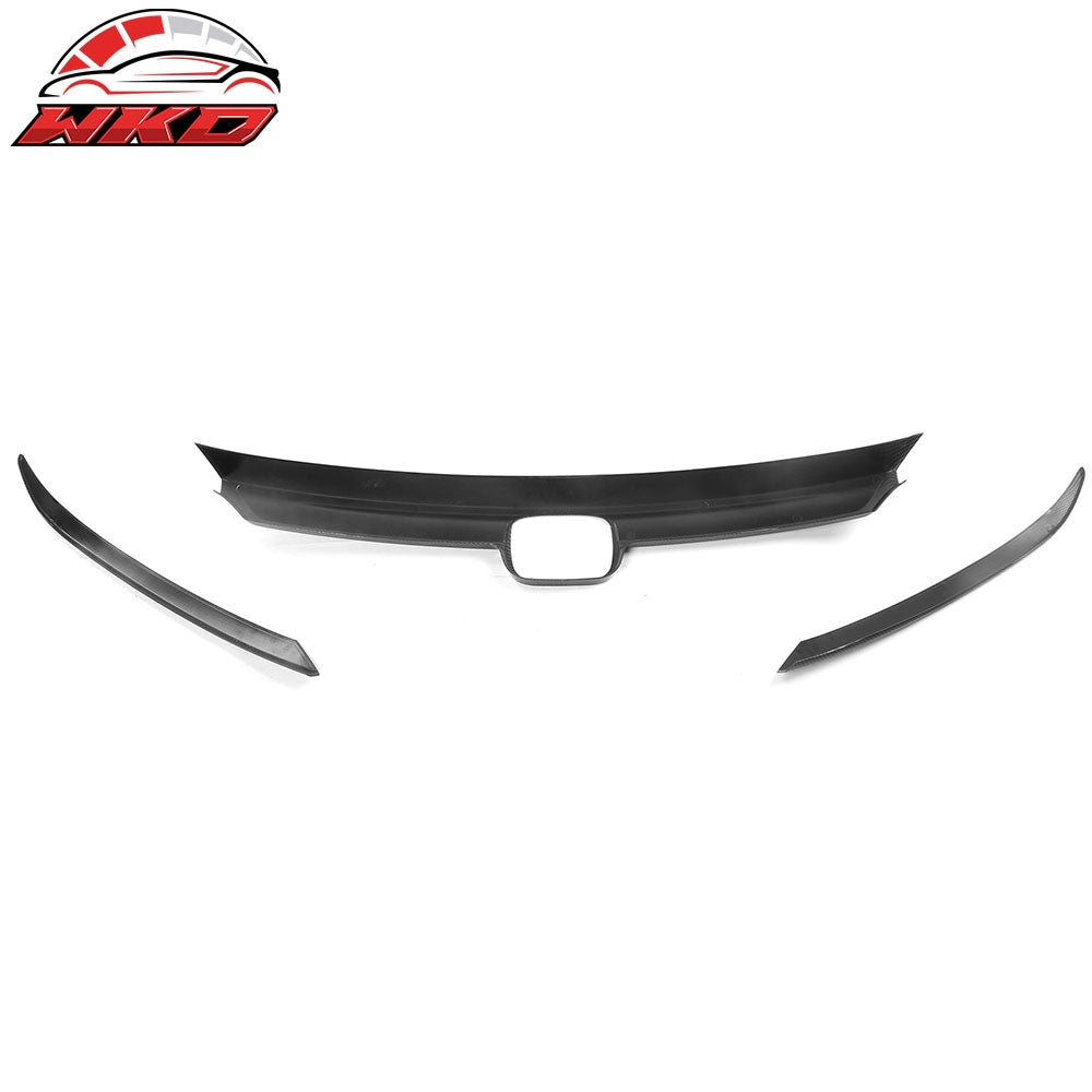 Fits 21-22 Honda Accord OE ABS Hood Bonnet Grille Trim Carbon Fiber Print 3PCS