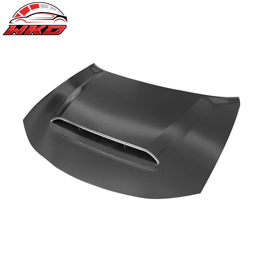 Fits 15-23 Dodge Charger Demon Style Front Bumper Hood Scoop Vent Black Aluminum