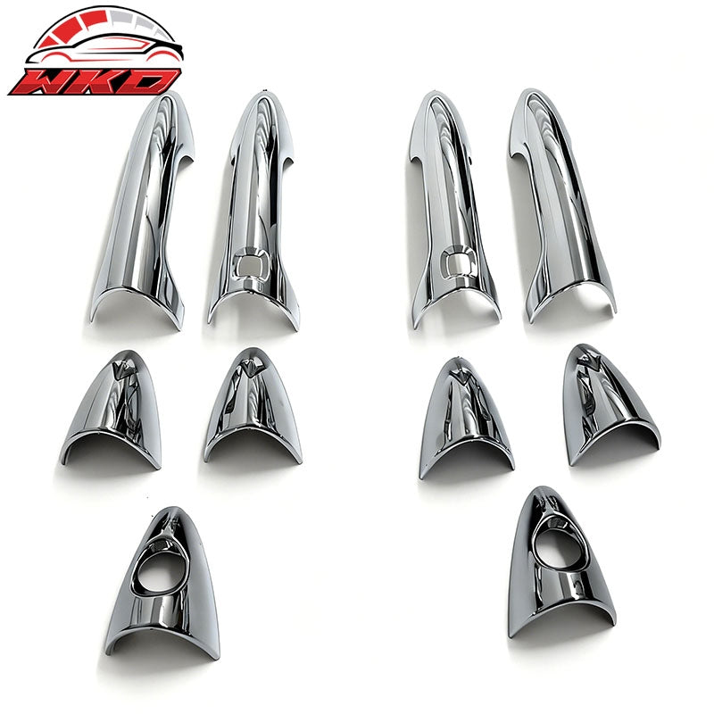 Fits 11-16 Hyundai Elantra Chrome Side Door Handle Cover ABS w/ 1 or 2 Keyholes