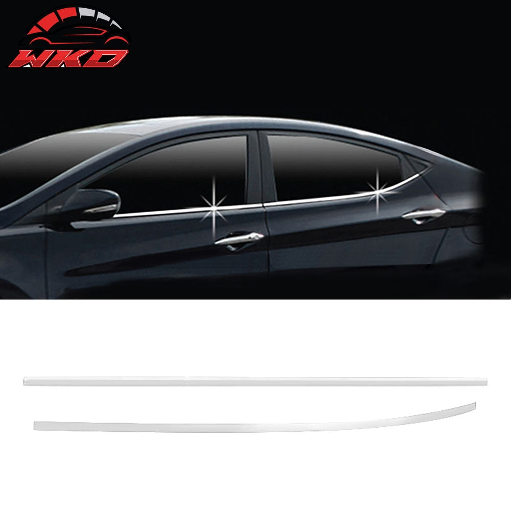 Fits 11-16 Hyundai Elantra 4-Door 4PCS Outer Window Molding Trim Sill Seal Belt