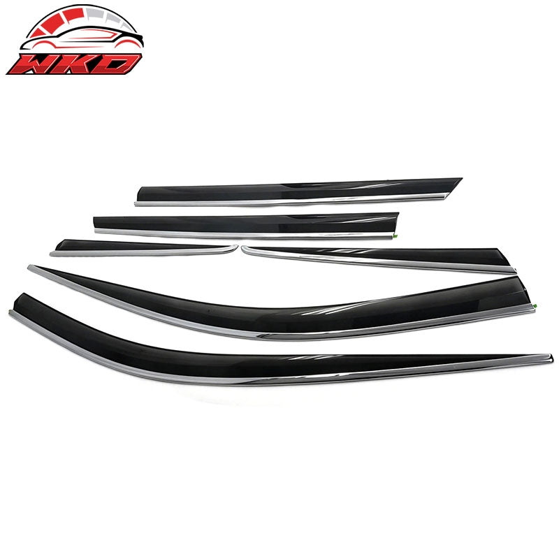 For 12-15 Hyundai Santa Fe DM Window Visors Acrylic Deflector w/ Chrome Trim 6PC