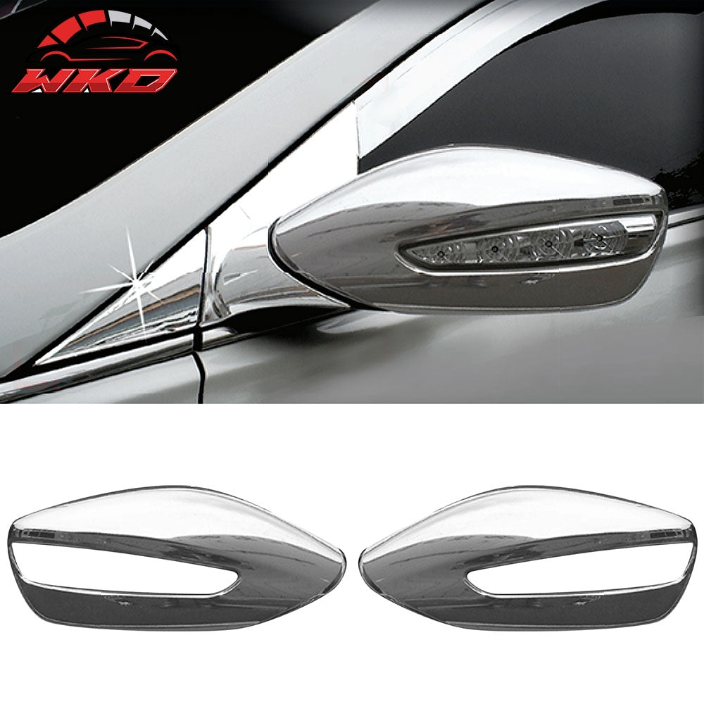 Fits 11-14 Hyundai Sonata Side Rear View Mirror Covers Replacement Chrome ABS