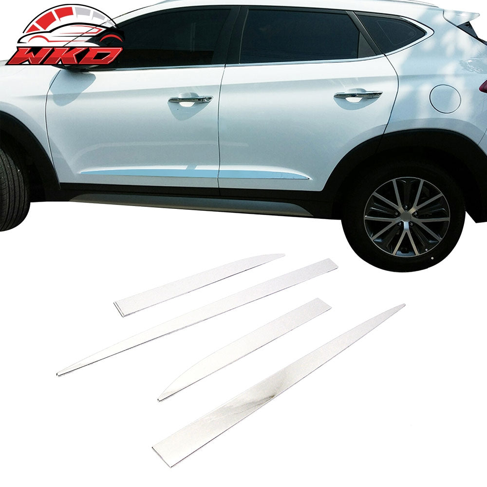 Fits 16-17 Hyundai Tucson 4PCS RH LH Lower Door Molding Trim Garnish ABS Chrome