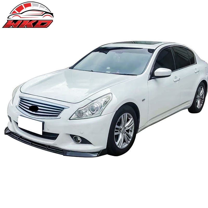 Fits 10-13 Infiniti G37 Sedan IKON Style 3PC Front Bumper Spoiler PP Gloss Black