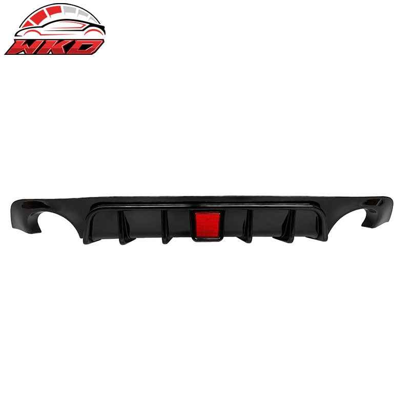 Fits 18-24 Infiniti Q50 Gloss Black LED Brake Light Rear Bumper Lip Diffuser PP