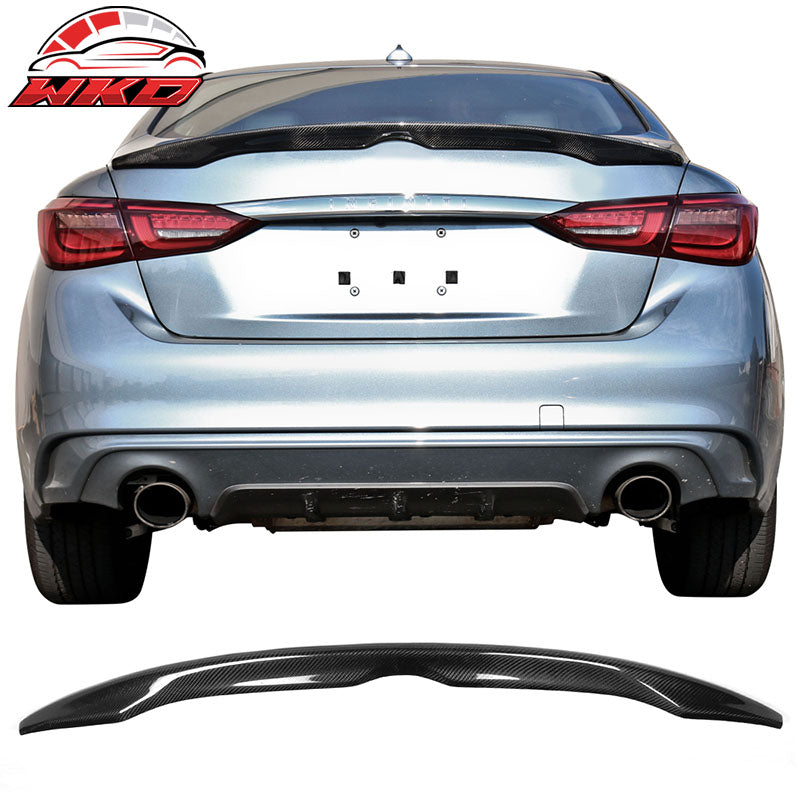 Fits 14-24 Infiniti Q50 V37 OE Style Trunk Spoiler Carbon Fiber