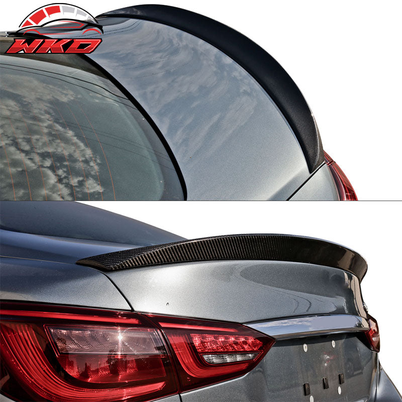 Fits 14-24 Infiniti Q50 V37 OE Style Rear Trunk Spoiler - Matte Carbon Fiber