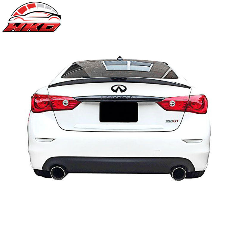 Fits 14-24 Infiniti Q50 IKON Style Rear Trunk Spoiler Wing Matte Carbon Fiber CF