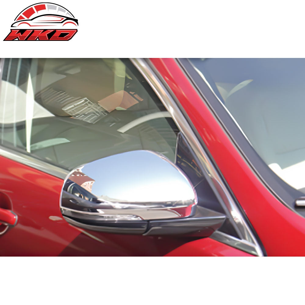 For 10-14 Jaguar XK-Series Rear Side View Mirror Covers Caps Overlay Chrome ABS