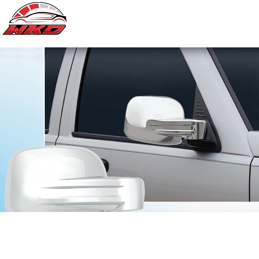Fits 02-07 Jeep Liberty 2PCS Side Rearview Mirror Cover Cap Replacement Chrome
