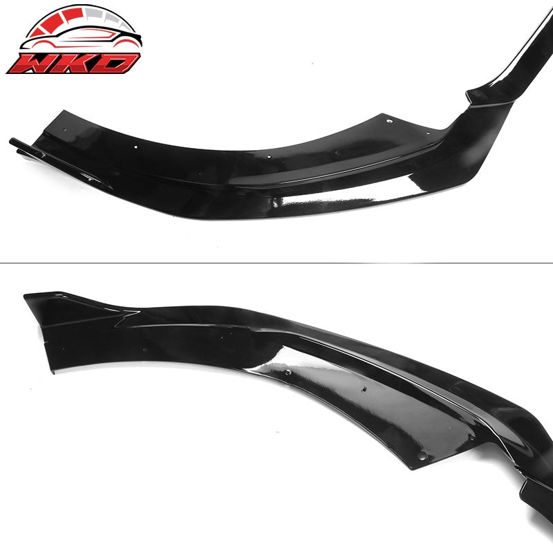 Fit 21-24 Kia K5 GT-Line Sedan PP 3PCS Front Bumper Lip Spoiler Gloss Black